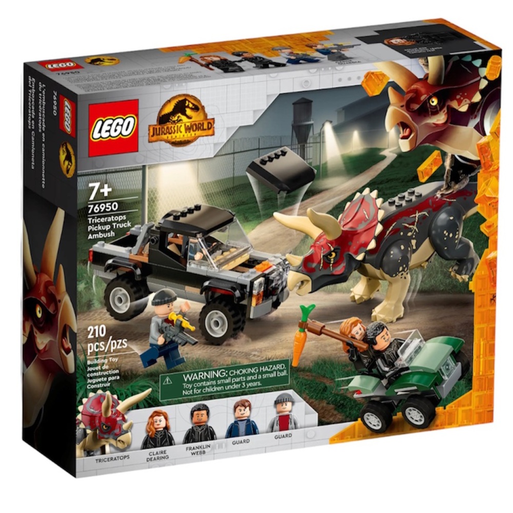 Lego Jurassic World Dominion Triceratops Pickup Truck Ambush 76950